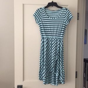 Splendid Blue and Black Striped Summer Dress
